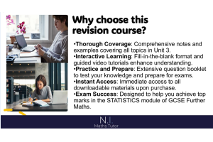 GCSE Further Maths Mastery: Unit 3: Revision Course (STATISTICS) 
